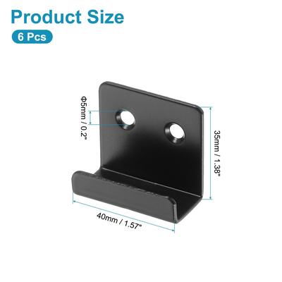 6Pcs Mounting Bracket, 40x35mm Stainless Steel Display Wall Hanger