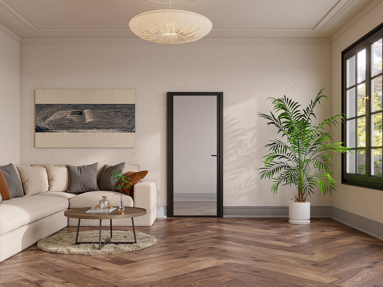 Blocco porta reversibile H204 x L83 cm in Alluminio e Vetro temperato - LOXTON