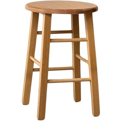Okaffarefatto - Holzhocker mit rundem Sitz, Höhe 47 cm, gerade Beine aus hellem Walnussholz Image