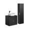 Set di mobili da bagno con lavabo effetto legno nero opaco 60cm