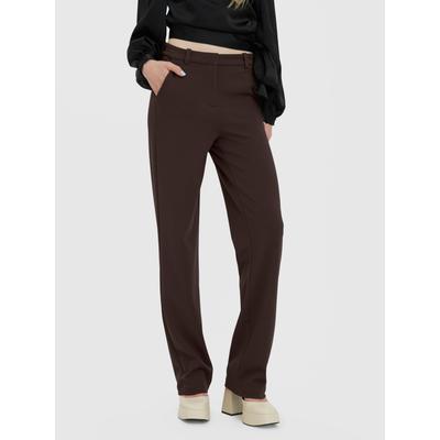 Anzughose VERO MODA "VMZAMIRA MR SLIM STRAIGHT PANT", Damen, Gr. S (36), Länge 30, braun (chocolate torte), Web, Obermaterial: 95% Polyester, 5% Elasthan, unifarben, elegant, Hosen Image