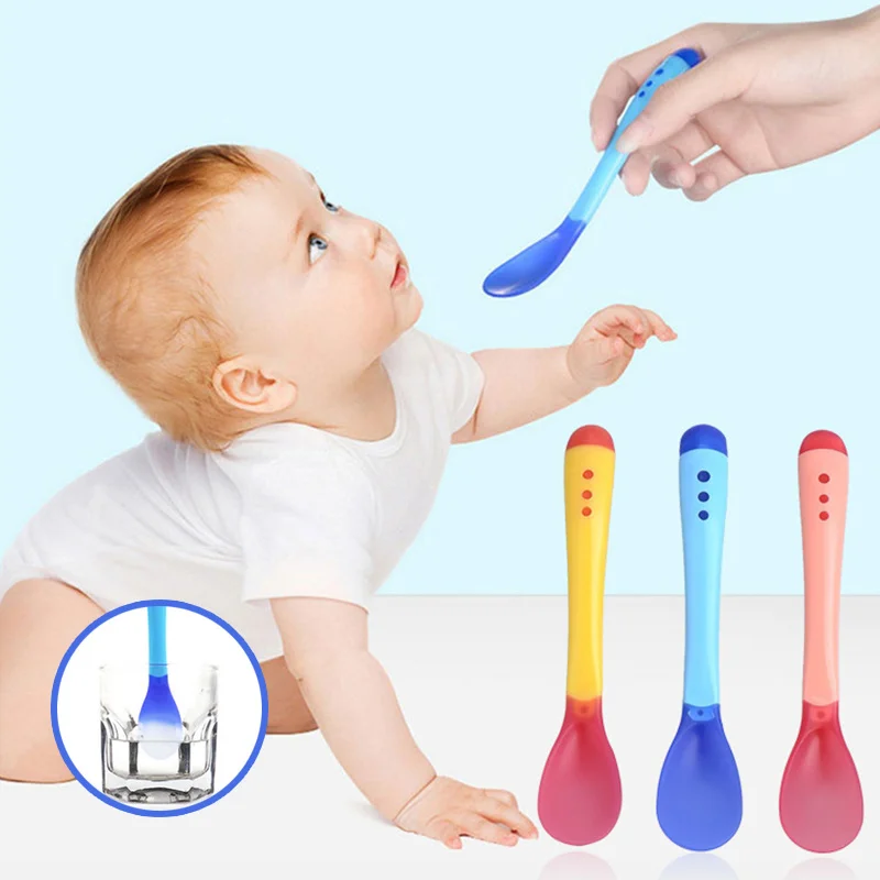 Baby Schnuller Fütterung Löffel Gabel Solide Liefert Gebogenen Griff Leicht Zu Halten Kinder Geschirr Baby Essen Ausbildung Löffel Utensil