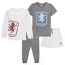 Aston Villa 2 Pack Pyjamas - Grey Boys