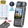 Mini telecamera WiFi 4K HD Videoregistratore digitale portatile Schermo a colori Telecamera indossabile Cam per visione notturna Videocamera per bici sportiva