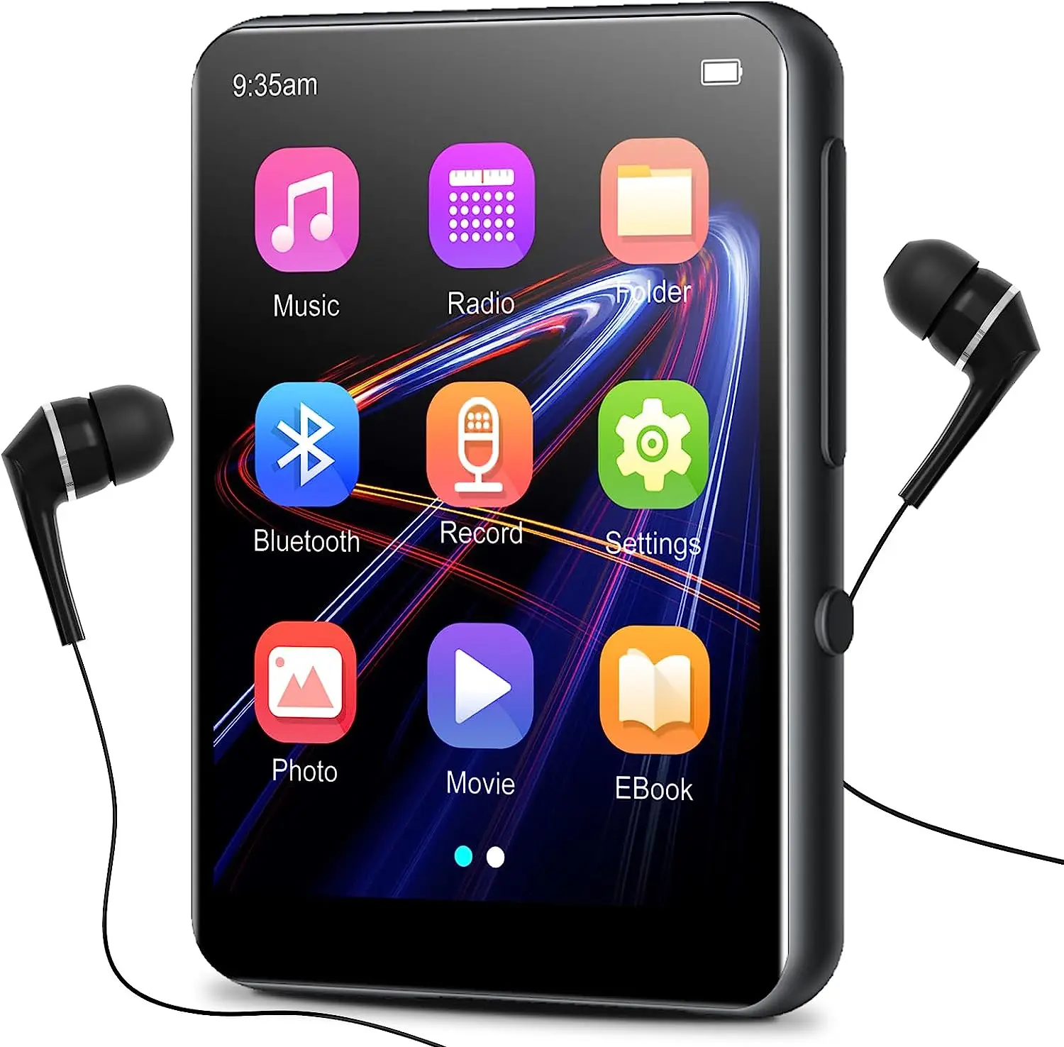 SWOFY 32 GB MP3- und MP4-Player mit Bluetooth 5.0- und FM-Radioaufzeichnungsunterstützung. Maximale TF-Kartenunterstützung 128 GB Image