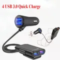 Caricabatteria da auto QC 3.0 Quick Charge USB Quick Charge 3.0 per caricabatterie per accendisigari per auto anteriori e posteriori 4 porte USB Caricatore per veicolo