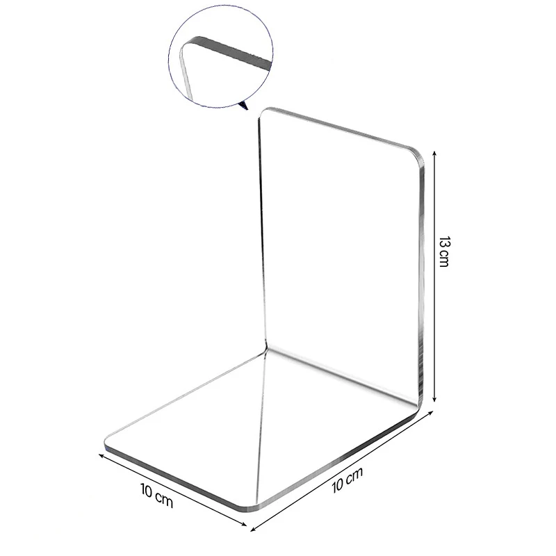 1PC Transparent Acryl Buchstützen Stehen Bücherregal Desktop Dekorative Lagerung Rack Buchstütze Buch Halter Schule Schreibwaren