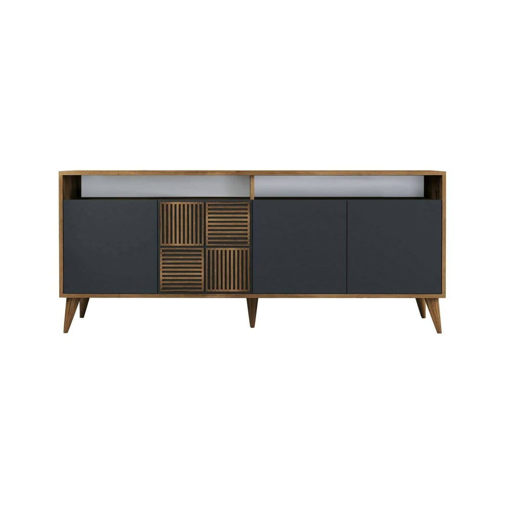 Console effet bois beige, anthracite 180x35 cm