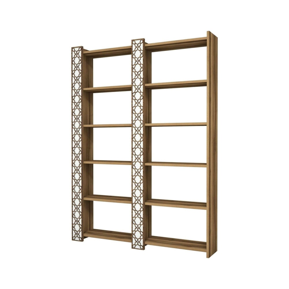 Bibliothèque effet bois beige, blanc 125x24 cm