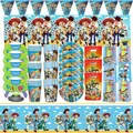 Toy Story – décorations Jessie Buzz Lightyear, fournitures de fête d'anniversaire, ensemble de vaisselle, assiettes en papier, nappe, bannière d'arrière-plan, ballon