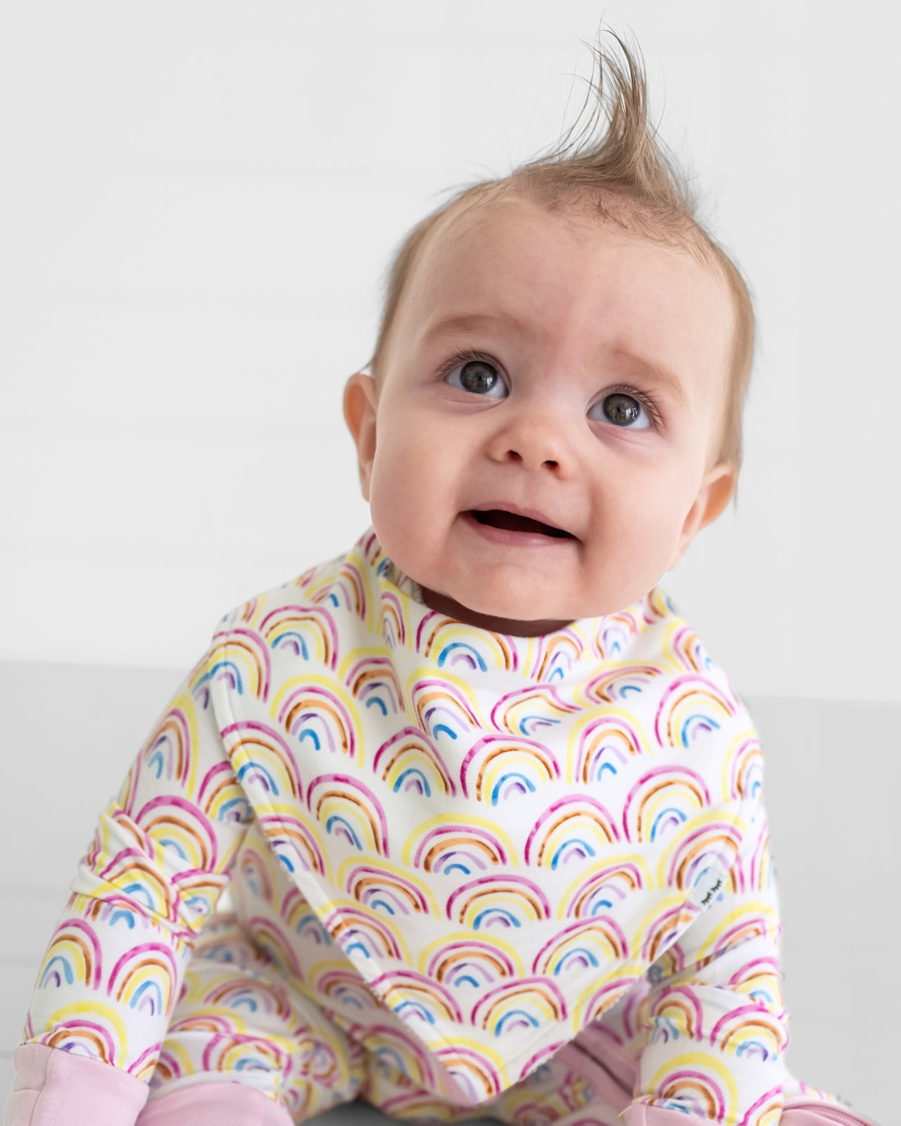 Pastel Rainbows Bamboo Bandana Bib - OSFA