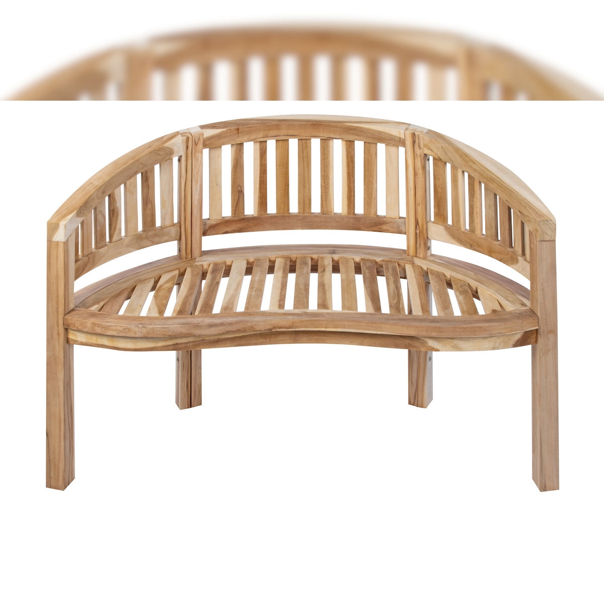 Gartenbank Bananenbank Teak 120 cm 2 Sitzer Bananenbank BANANA Image