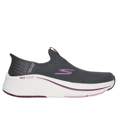Skechers Women's Slip-ins: Max Cushioning Elite 2.0 Sneaker | Size 10.0 | Charcoal/Burgundy | Textile/Synthetic | Vegan | Machine Washable