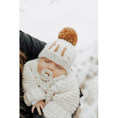 Huggalugs hi. Hand Knit Beanie Hat - Pecan, Small (0-6 months)