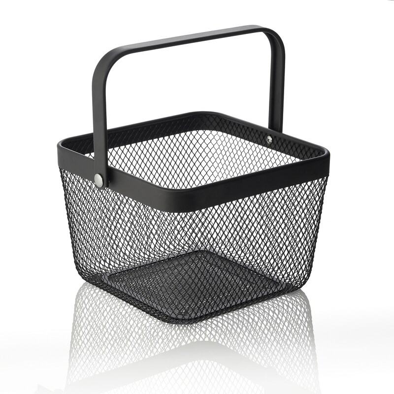 5x Metallkorb Eisen schwarz, pulverbeschichtet Buffet Korb eckig Image