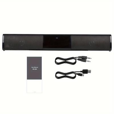 TEMU Usb Rechargeable Sound Bars With Subwoofer 3d Surround Sound System For Tv Pc Projector Home Theater Audio Sound Bar Ultra Slim Audio Sound Bar Support Aux Tf Card, Usb, 3.5mm