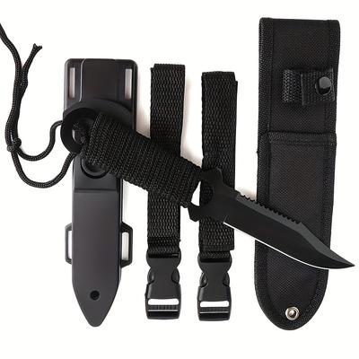 TEMU Diving Knife With Leg Straps & Sheath, Lightweight Diving Equipment For , Snorkeling, Hunting, Rescue & Water Sports