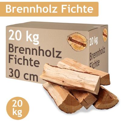 Flameup - Brennholz Fichte Kaminholz 20 kg Holz 30 cm Für Ofen und Kamin Kaminofen Feuerschale Image