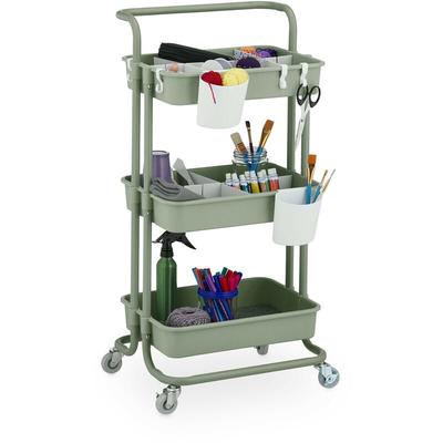 Rollwagen, 3 Etagen, Servierwagen, Küchenwagen für Bad & Büro, Rollregal, hbt: 86x42,5x36cm, Image