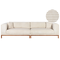 Sofa Beige Cord 4-Sitzer mit Eukalyptusholz Beinen Modernes Design Gepolstert Gemütlich Couch für Wohnzimmer Möbel