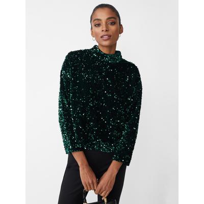 J.McLaughlin Women's Leeza Sequin Top Emerald Green, Size Medium