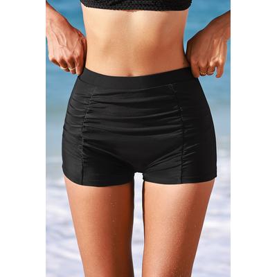 Black High-Rise Tummy Control Swim Shorts