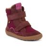 Barfußschuh FRODDO "BAREFOOT TEX WINTER", Kinder, Gr. 30, lila (beerenfarben), Veloursleder, Textil, Basic, Schuhe, Klettschuh, Winterstiefel mit TEX-Membrane