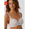 Bügel-BH LASCANA, Damen, Gr. 95, Cup C, weiß, Spitze, Obermaterial: 60% Polyamid, 20% Elasthan, 20% Polyester, sexy, BHs, mit transparenter Stickerei-Spitze, Dessous