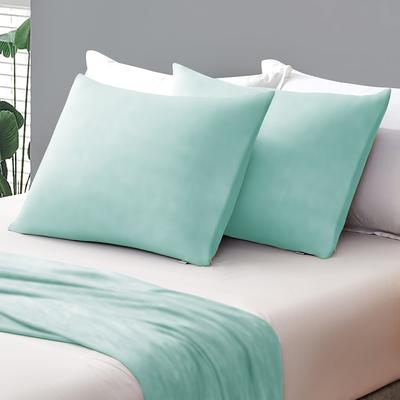 TEMU 2pcs Cooling Pillowcases - Breathable, Skin-friendly & Anti-static With Double-sided Design, Machine Washable - All Room Types