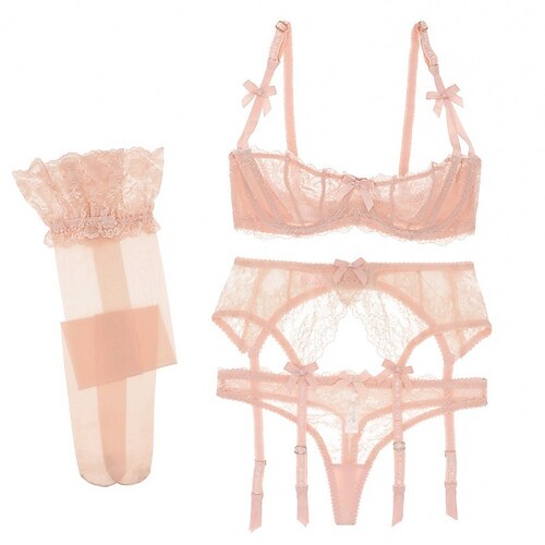Babydoll Unterwäsche BH Tanga Unterwäsche Frauen Sexy Erwachsene Silvesterparty BH Strümpfe Valentinstag Geschenk für sie Image