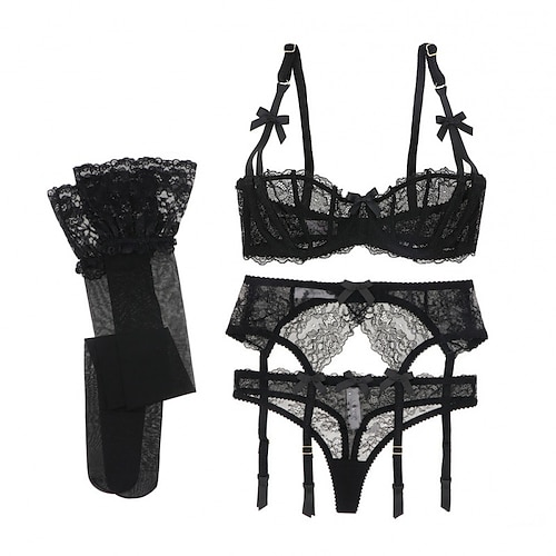 Babydoll Unterwäsche BH Tanga Unterwäsche Frauen Sexy Erwachsene Silvesterparty BH Strümpfe Valentinstag Geschenk für sie Image