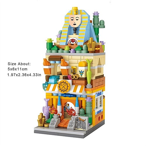 Magisches Haus Mini-Baustein-Spielzeug - Archäologische und nautisch inspirierte Miniaturhausmodelle für kreatives Spielen und Lernen Weihnachtsgeschenk Image