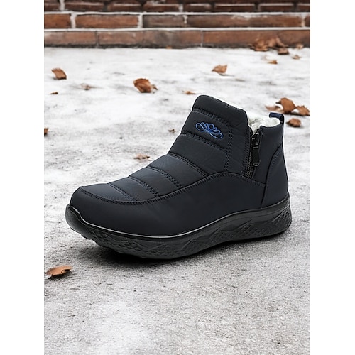 Wasserdichte Winterstiefeletten für Damen mit Kunstfellfutter – isolierte Schneestiefel für kaltes Wetter und Outdoor-Aktivitäten Image