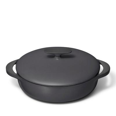 Caraway Enameled Cast Iron 3.5 Qt Braiser with Lid - Charcoal