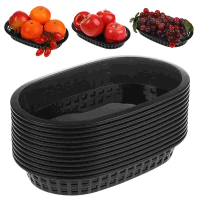 12 Pcs Oval Food French Fries Hamburger Basket Trays Baskets for Serving Dessert Plates