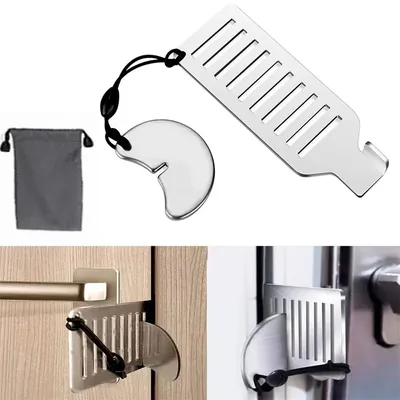 Safety Anti-theft Door Blocker Portable 8cm Stainless Steel Safe Security Tool For Home Privacy