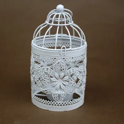1pc Creative Candelabros Hollow Hanging Bird Cage Candle Holder Candlestick Lantern Bridal Decor Vintage Candlesticks Home Decor