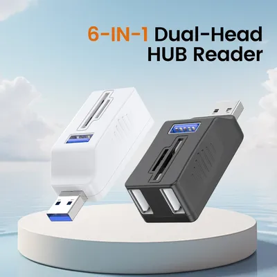 6 in 1 USB 3,0 Multifunktion kartenleser otg Adapter USB SD TF für Drucker Maus Tastatur Extender Image