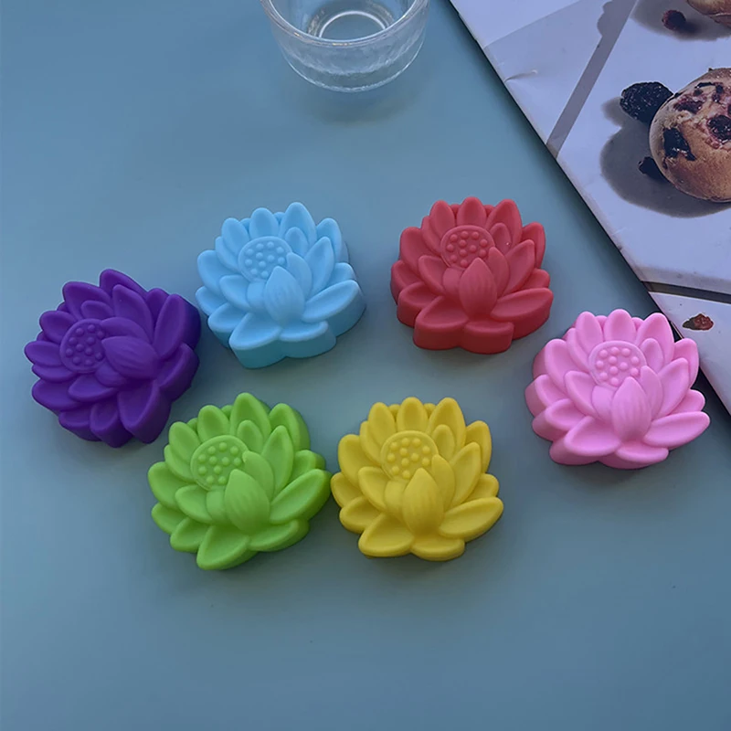 5PCS Blume Silikon Kerze Form DIY Handgemachte 3D Rose Seife Gips Harz Form Kuchen Backen Werkzeug Küche Party Dekoration Versorgung Image