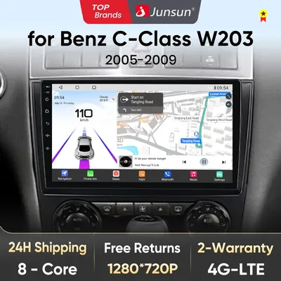 Junsun Android13 Qualcomm 8 Core Wireless CarPlay for Apple Android auto Car Radio For Benz C Class W203 2005-2009 Autoradio FM