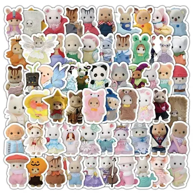 103PCS Wald Familie Osterhase Rentier Panda Tier Anime Aufkleber Notebook Laptop Telefon Wand Wasserdichte Aufkleber Kinder Spielzeug Geschenk Image