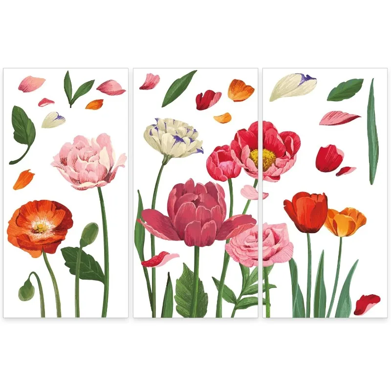 1 Satz 3 teile/satz reiben auf Transfers für Möbel und Kunst handwerk 6x12 Zoll Blumen dekor Transfer Aufkleber Mohn Pflanze reiben auf Abziehbildern Image