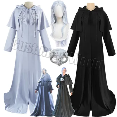 Spiele Endwalker FFXIV FF14 Cosplay Kostüm Alte Emet Selch Kleider Hythlodaeus Sophist der Robe INAL FANTASY XIV Perücken Halloween Image