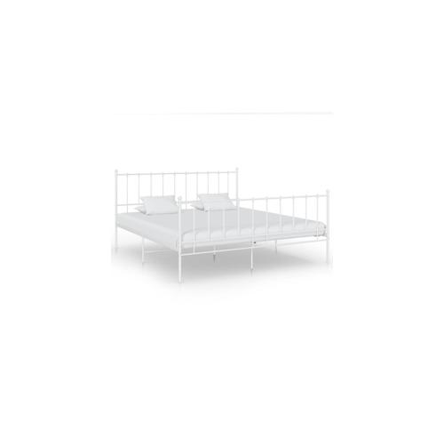 vidaXL Bett Weiß Metall 180x200 cm