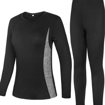 TEMU Roadbox Thermal Underwear For Women - Ultra Layer Microfleece Lined Long Johns Set Cold Weather Skiing