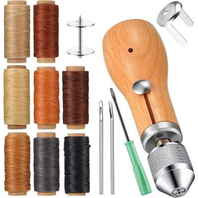 Leder-Nähset, vielseitige Ledernadel mit 8 Fadenbündeln, Handnähwerkzeug-Set, mit gewachstem Faden, Image