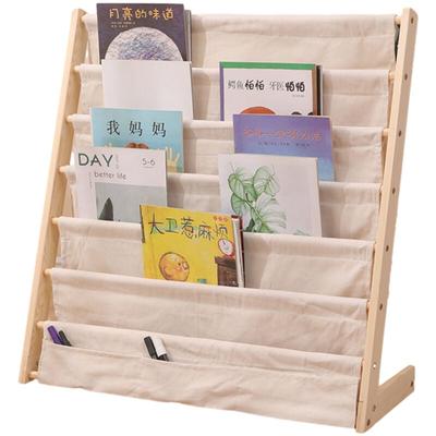 Sinbinta - 6-Stöckige Kinder Bücherregal aus Holz – Montessori Regal für Kinderzimmer, Premium Image