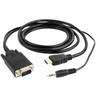 Adapter hdmi to vga mini Jack 1.8 m black (A-HDMI-VGA-03-6) (A-HDMI-VGA-03-6) - Gembird