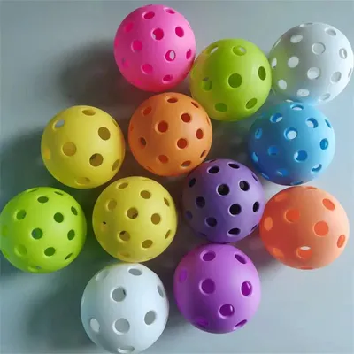 6 Pcs Pcs Set Pickleball 40 Holes 74MM Pickleballs for Entertainment Outdoor Pickle Ball Game Play