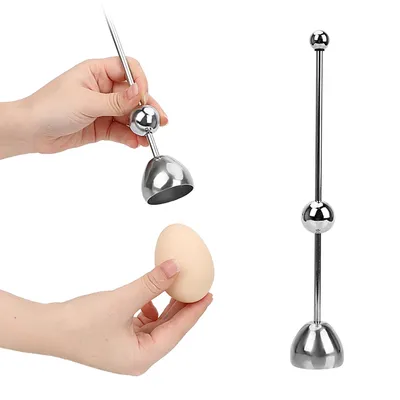 HILIFE Kitchen Gadgets Raw Egg Cracker Separator Egg Knocker Opener Egg Tools Stainless Steel Boiled